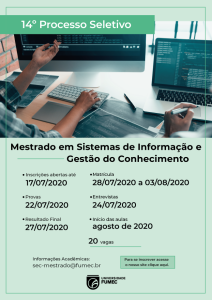 Processo Seletivo Do Mestrado Em Sistemas De Informa O E Gest O Do